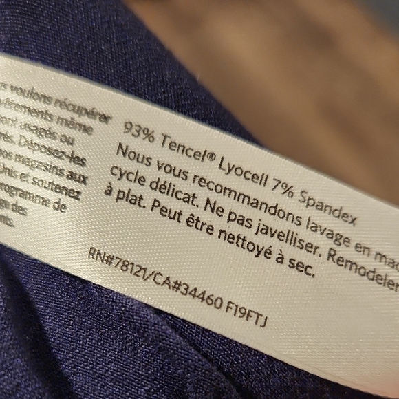 ❤️ EILEEN FISHER NAVY BLUE FINE JERSEY TIE WAIST MIDI DRESS, SMALL - Picture 6 of 12